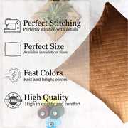 Both Side Quilted Velvet Cushion Cover (Set of 5), Brown